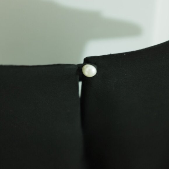 H&M Black Cocktail Dress Pearl Neckline Size 10 Little Black Dress - Picture 7 of 9